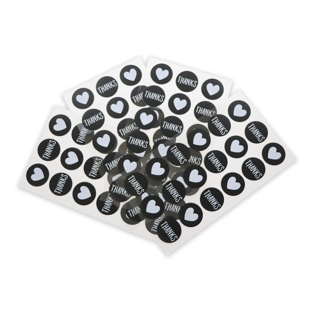 Étiquettes autocollantes rondes « Thanks » et cœur de Recollections